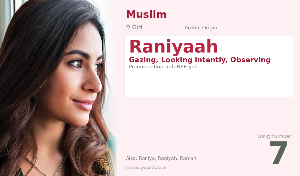 Raniyaah Name Meaning and Details