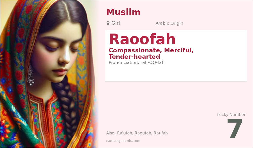 Raoofah Name Meaning and Details