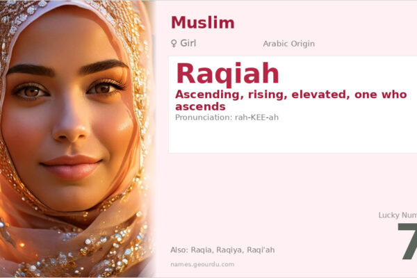 Raqiah Name Meaning — Arabic Origin, Girl Name & Details (2025)