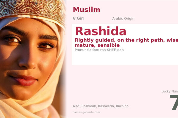 Rashida Name Meaning — Arabic Origin, Girl Name & Details (2025)
