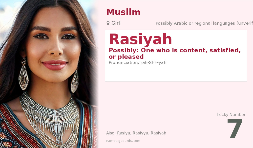 Rasiyah Name Meaning and Details