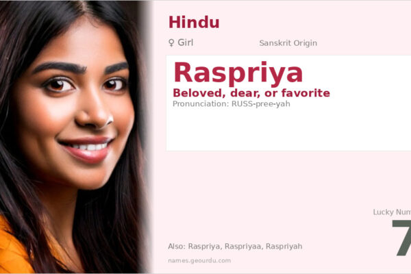 Raspriya Name Meaning — Sanskrit Origin, Girl Name & Details (2025)