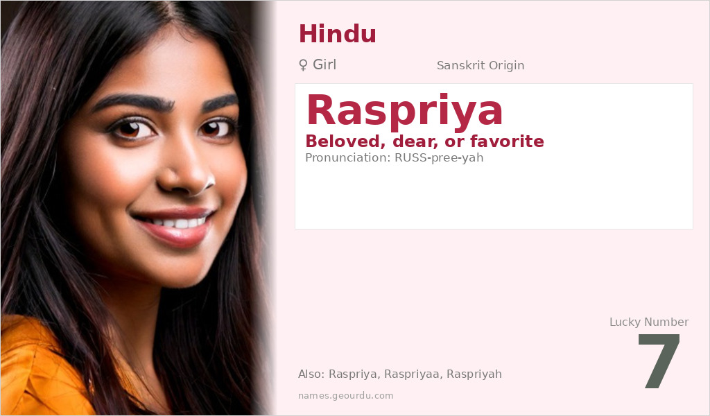 Raspriya Name Meaning and Details
