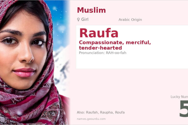 Raufa Name Meaning — Arabic Origin, Girl’s Name & Details (2025)