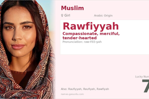 Rawfiyyah Name Meaning — Arabic Origin, Girl Name & Details (2025)