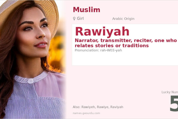 Rawiyah Name Meaning — Arabic Origin, Girl Name & Details (2025)