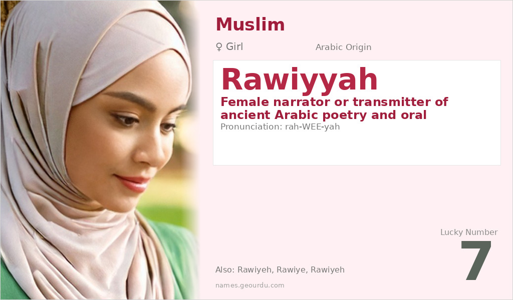 Rawiyyah Name Meaning and Details