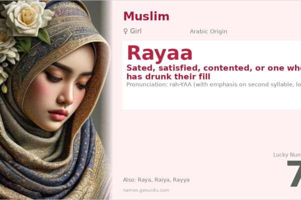 Rayaa Name Meaning — Arabic Origin, Girl Name & Details (2025)