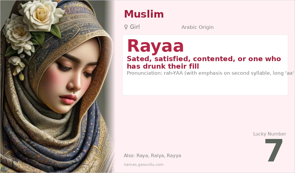 Rayaa Name Meaning and Details