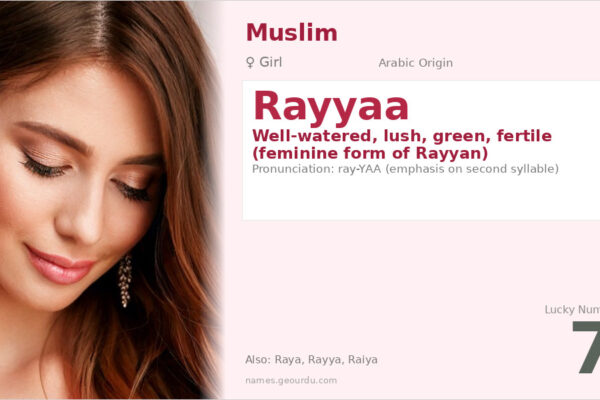 Rayyaa Name Meaning — Arabic Origin, Girl Name & Details (2025)