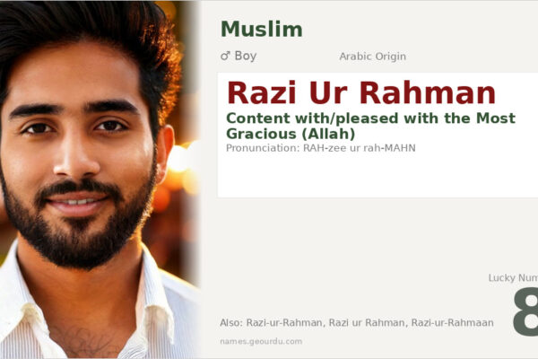 Razi Ur Rahman Meaning — Arabic Origin, Boy Name & Details (2025)