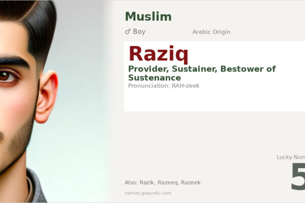 Raziq Name Meaning — Arabic Origin, Boy Name & Details (2025)