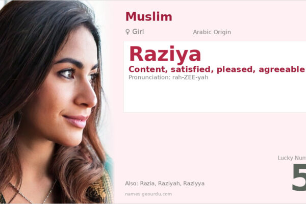 Raziya Name Meaning — Arabic Origin, Girl Name & Details (2025)