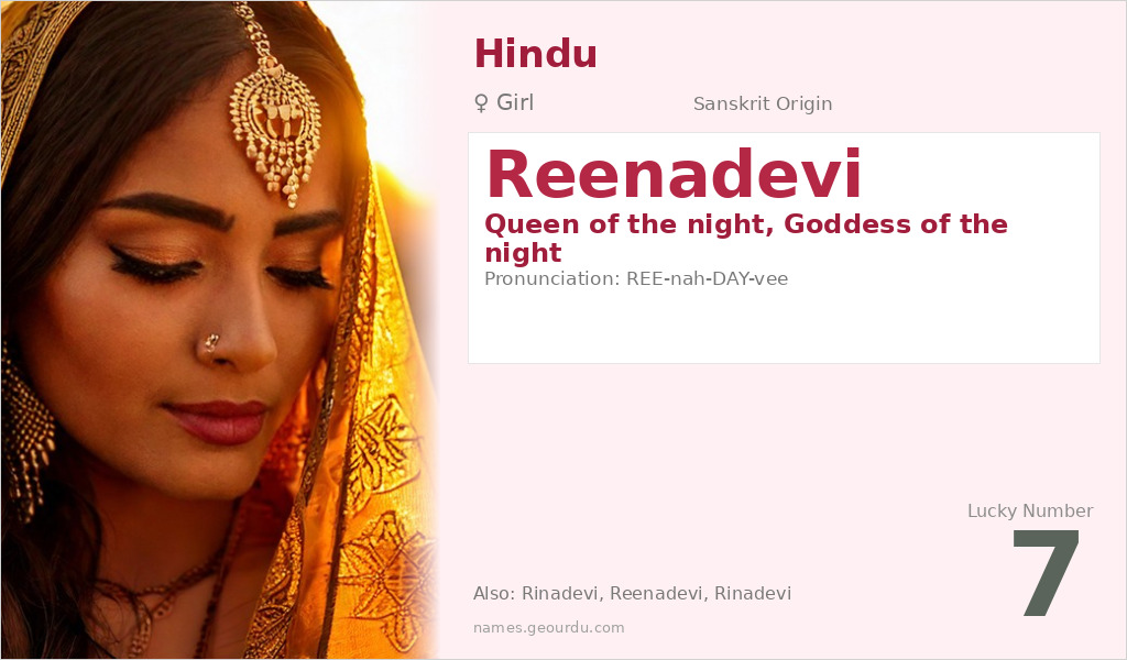Reenadevi Name Meaning and Details