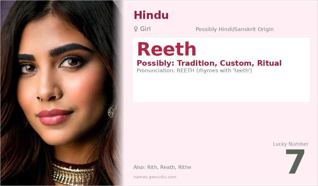 Reeth Name Meaning and Details