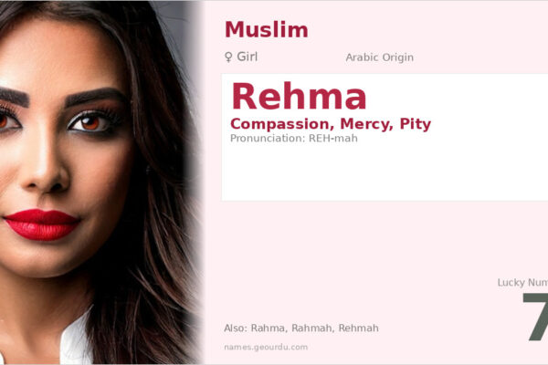Rehma Name Meaning — Arabic Origin, Girl Name & Details (2025)