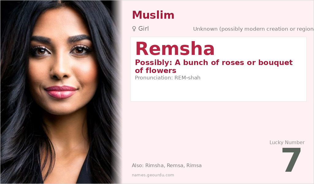 Remsha Name Meaning and Details
