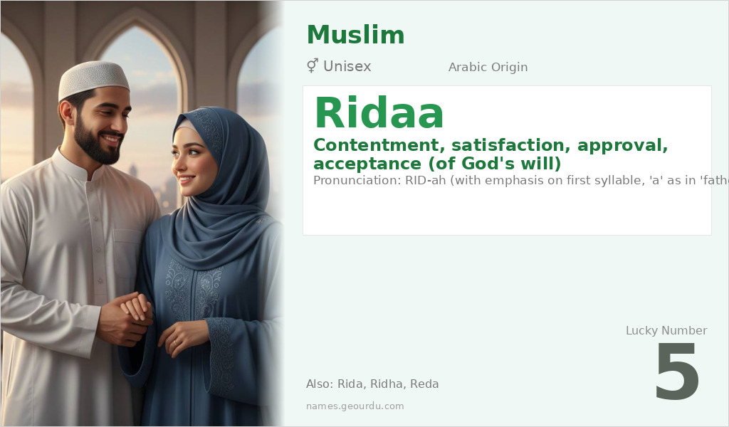 Ridaa Name Meaning and Details