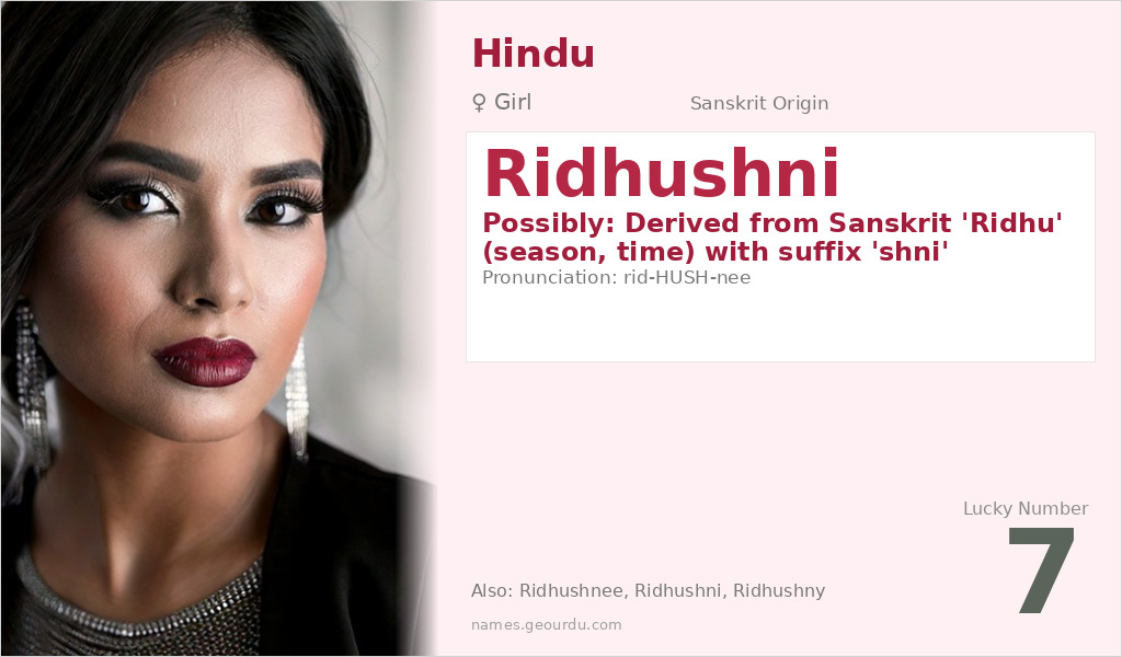 Ridhushni Name Meaning and Details
