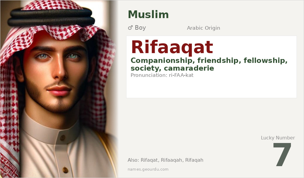 Rifaaqat Name Meaning and Details