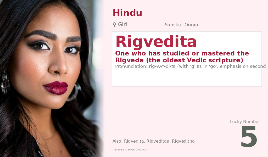 Rigvedita Name Meaning and Details