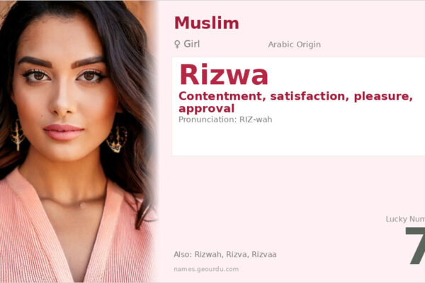 Rizwa Name Meaning — Arabic Origin, Girl Name & Details (2025)