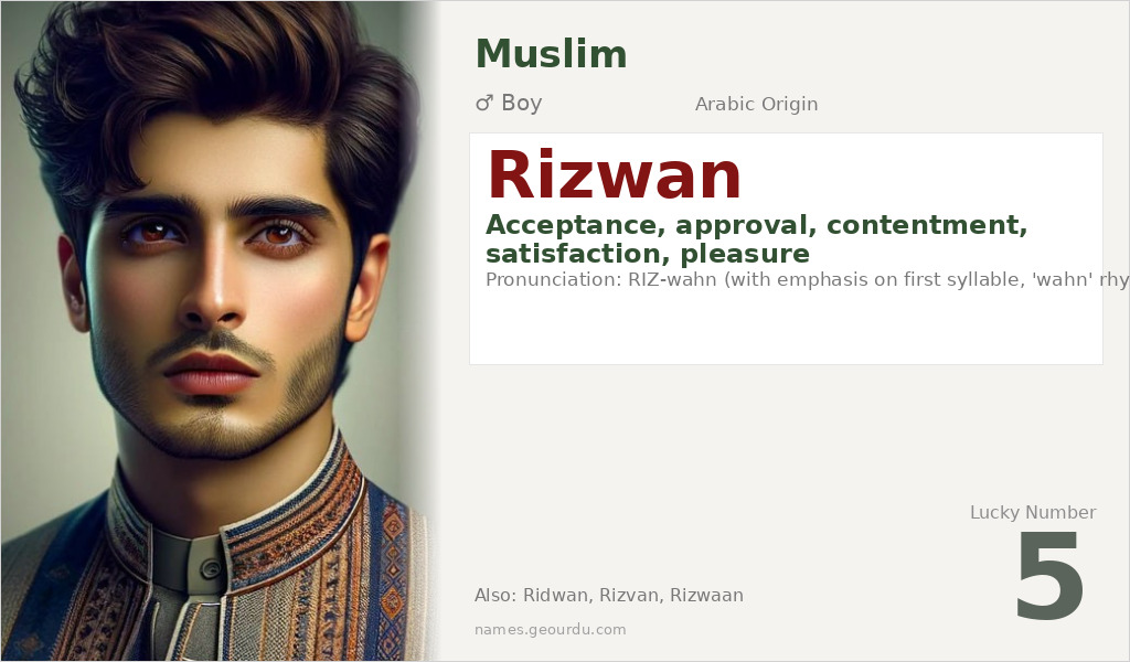 Rizwan Name Meaning and Details