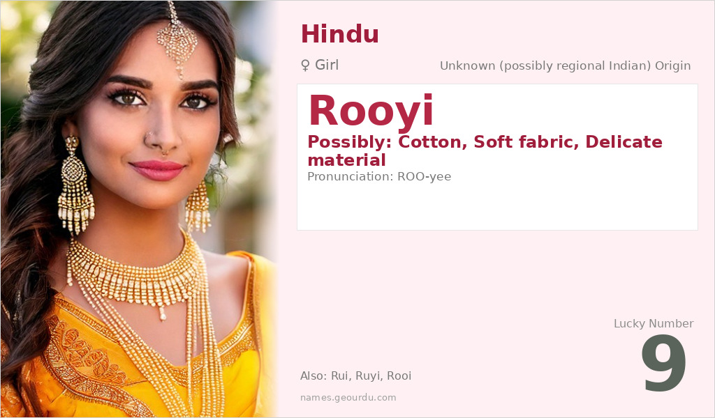 Rooyi Name Meaning and Details