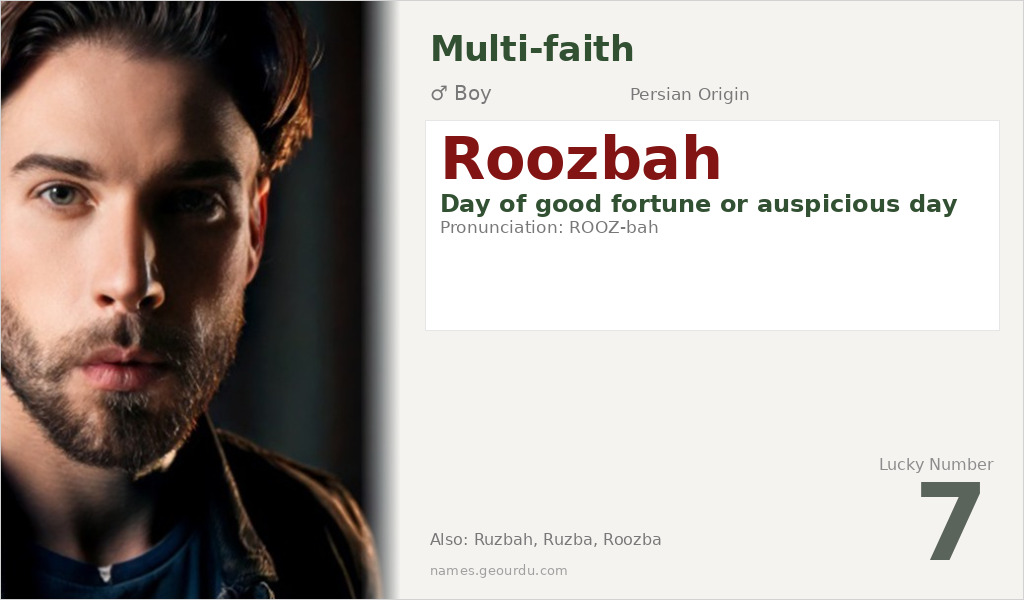Roozbah Name Meaning and Details