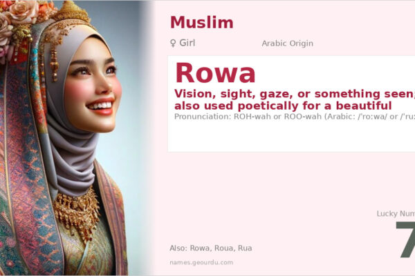 Rowa Name Meaning — Arabic Origin, Girl Name & Details (2025)