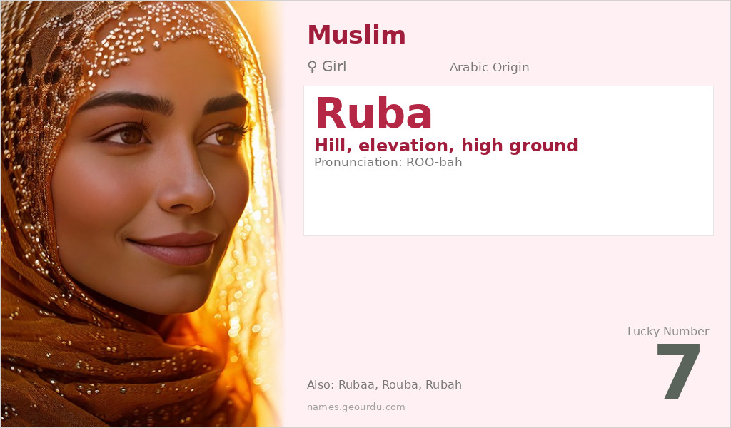 Ruba Name Meaning and Details