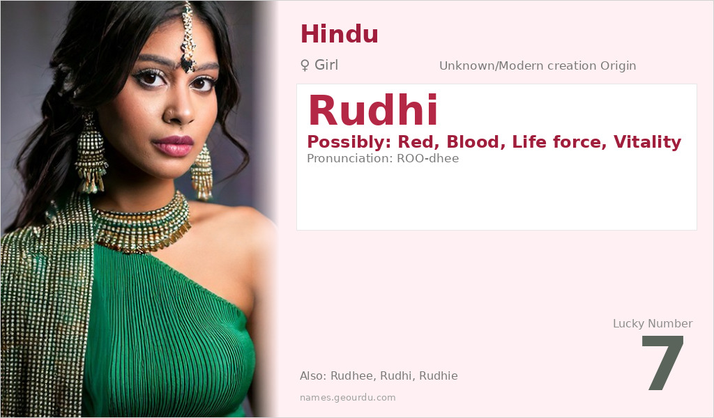 Rudhi Name Meaning and Details