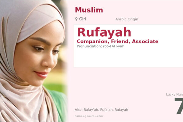 Rufayah Name Meaning — Arabic Origin, Girl Name & History (2025)