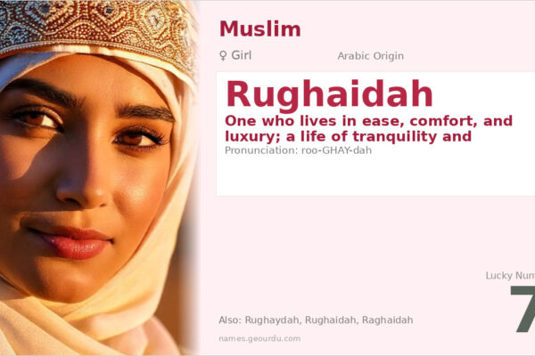 Rughaidah Name Meaning — Arabic Origin, Girl & Details (2025)