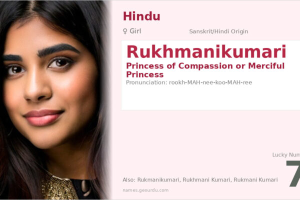 Rukhmanikumari Meaning — Hindu Girl Name Origin & Details (2025)
