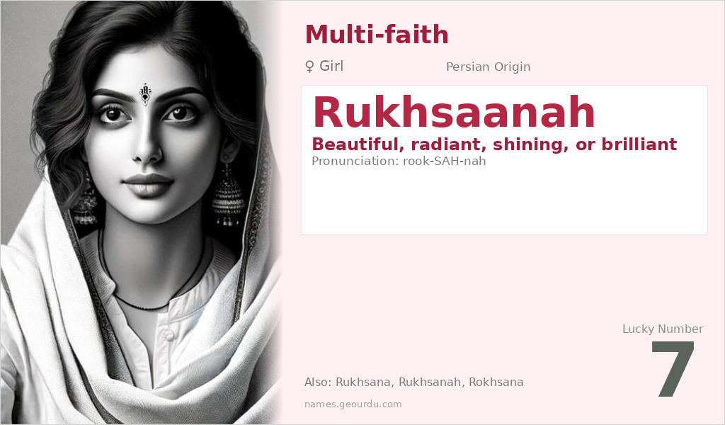 Rukhsaanah Name Meaning and Details