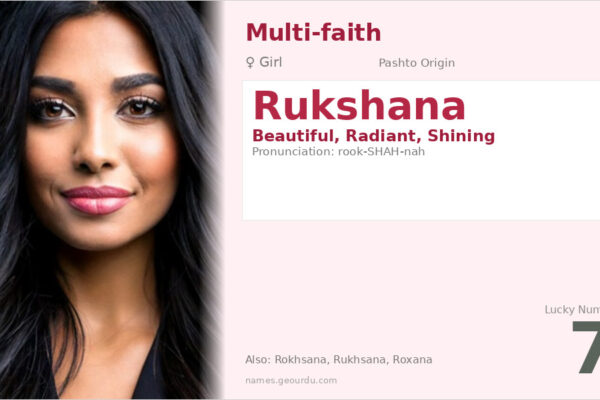 Rukshana Name Meaning — Pashto Origin, Girl Name & Details (2025)
