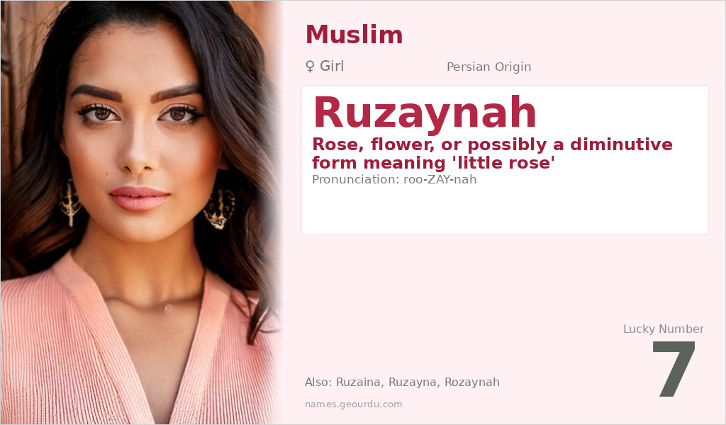 Ruzaynah Name Meaning and Details