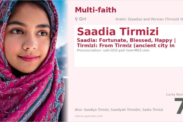 Saadia Tirmizi Name Meaning — Arabic & Persian Origin, Girl Name (2025)