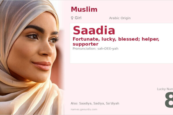 Saadia Name Meaning — Arabic Origin, Girl Name & Details (2025)