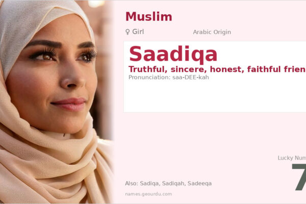 Saadiqa Name Meaning — Arabic Origin, Girl Name & Details (2025)