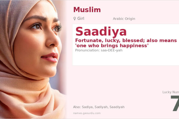 Saadiya Name Meaning — Arabic Origin, Girl Name & Details (2025)