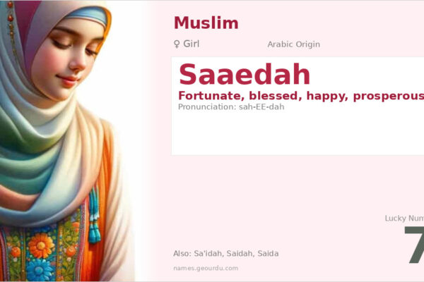 Saaedah Name Meaning — Arabic Origin, Girl Name & Details (2025)