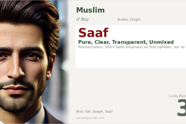 Saaf Name Meaning — Arabic Origin, Boy Name & Details (2025)