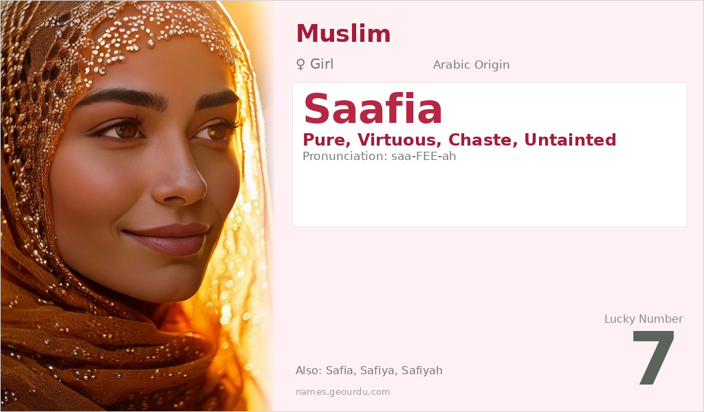 Saafia Name Meaning and Details