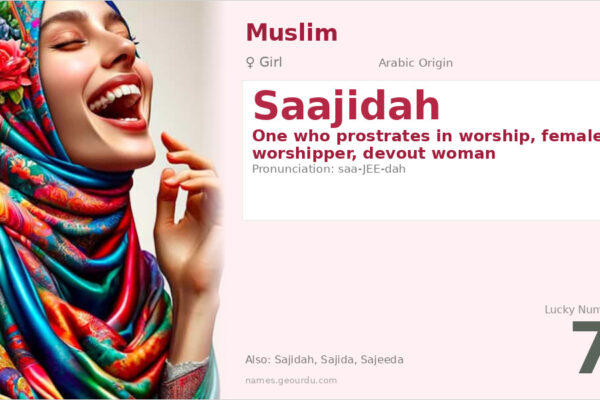 Saajidah Name Meaning — Arabic Origin, Girl Name & Islamic Significance (2025)