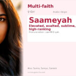 Saameyah Name Meaning and Details