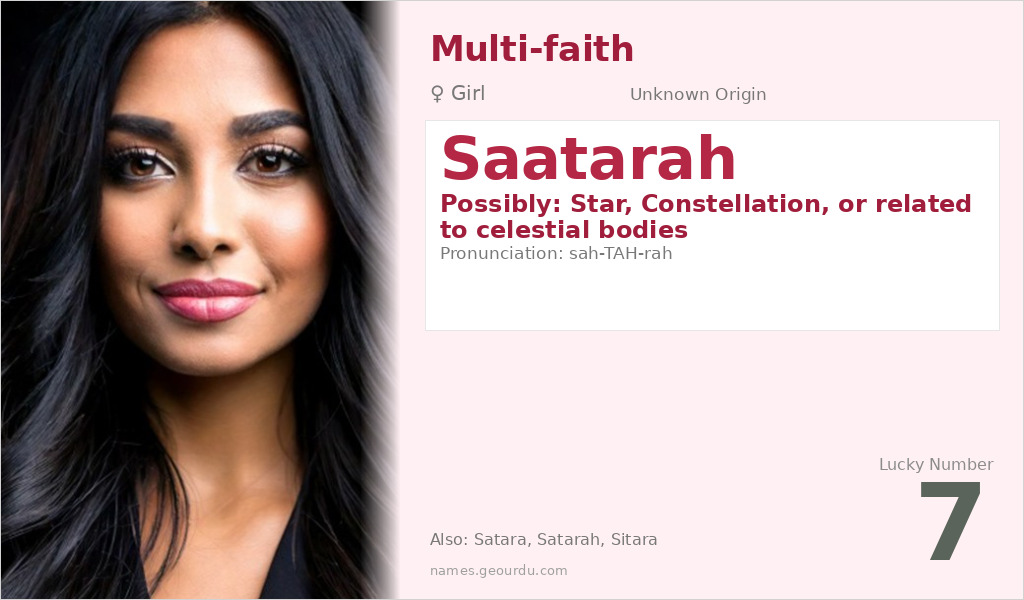 Saatarah Name Meaning and Details