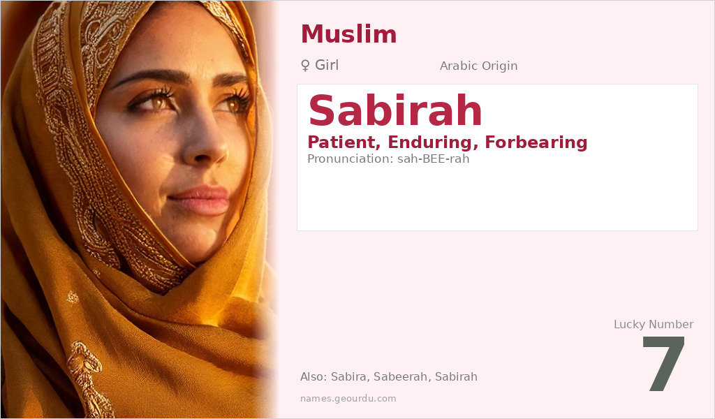 Sabirah Name Meaning and Details