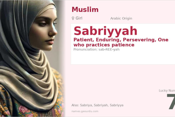 Sabriyyah Name Meaning — Arabic Origin, Girl Name & Details (2025)